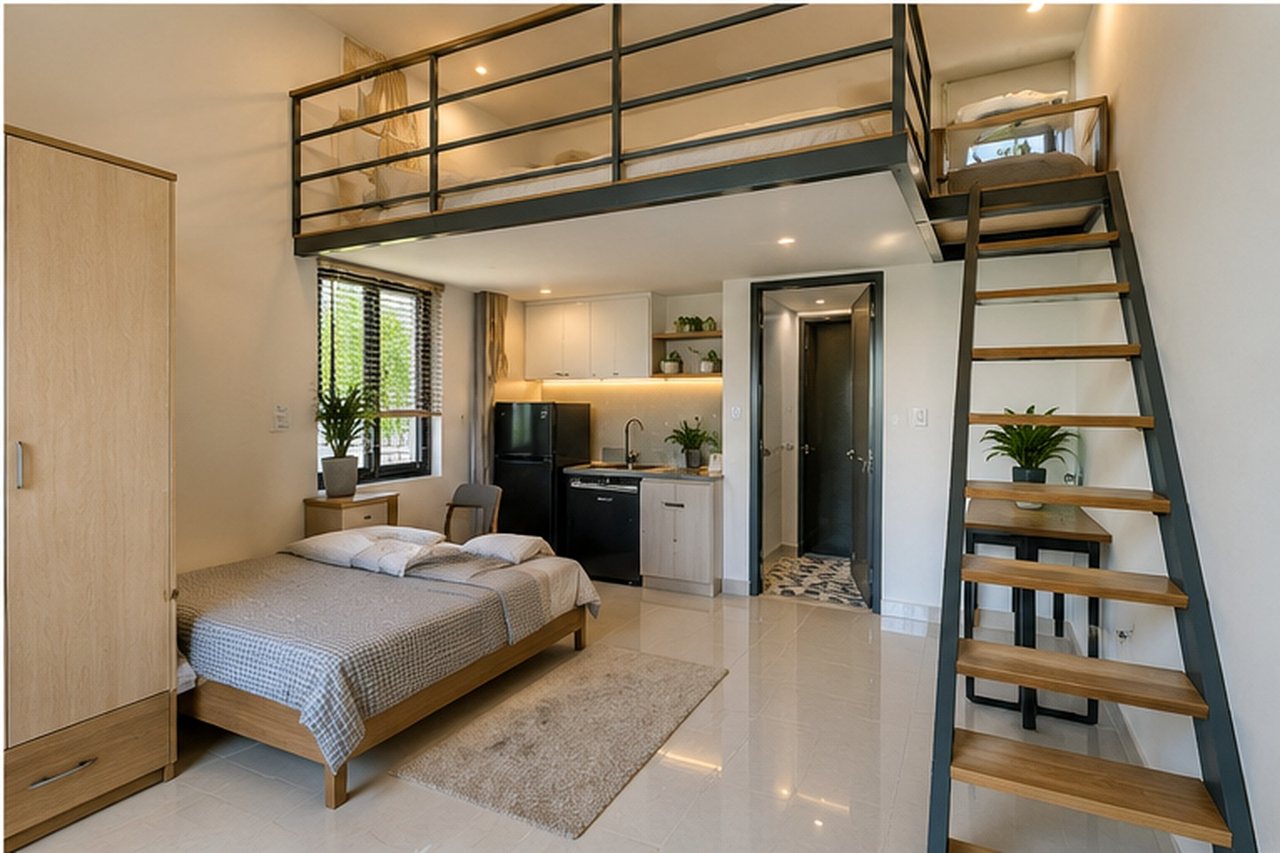 Studio có gác, gần khu đại học