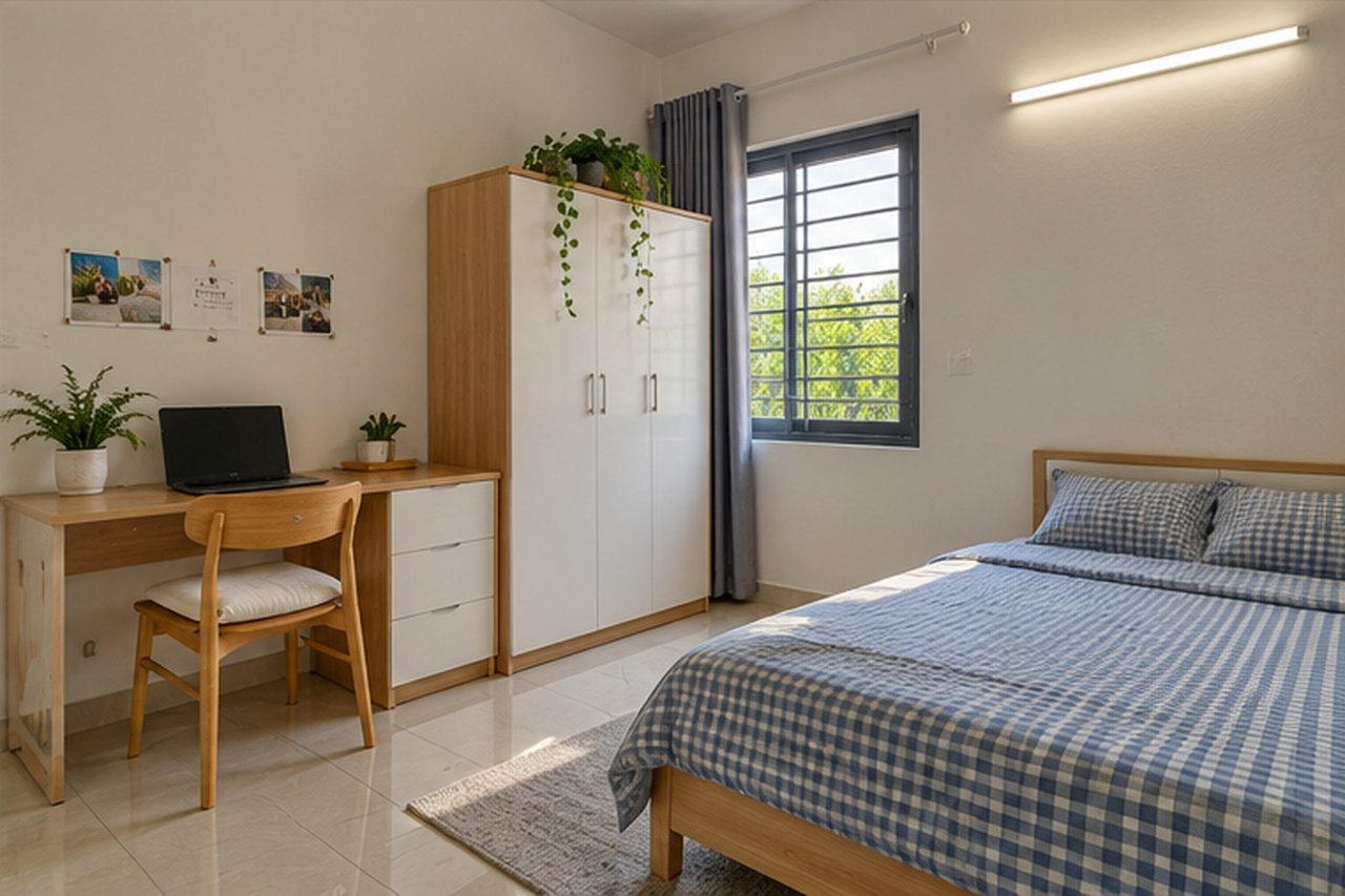 Studio ban công sáng, gần biển Sơn Trà