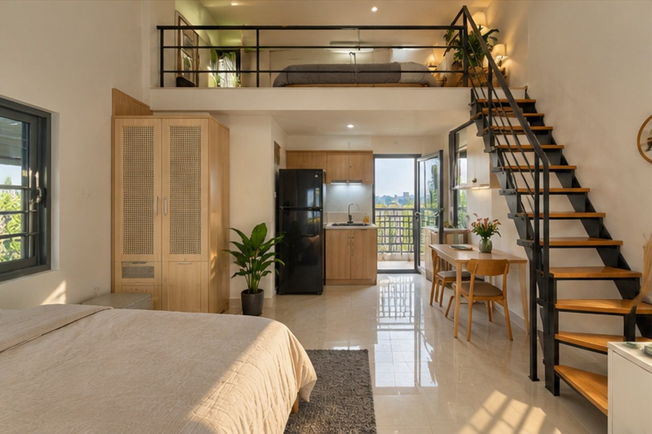 Phòng rộng, có bếp riêng